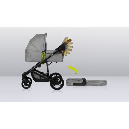 Lionelo - Kombi-Kinderwagen 2-in-1 MARI TOUR Steingrau