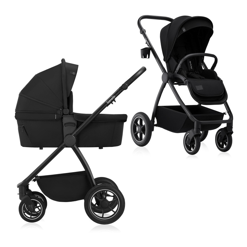 Lionelo - Kombi-Kinderwagen 2-in-1 MERIL Black Onyx