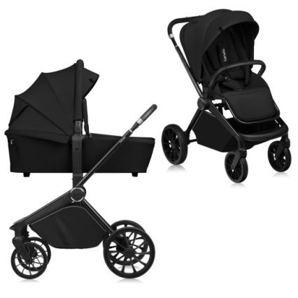 Lionelo - Kombi-Kinderwagen 2-in-1 MIKA PLUS Black Onyx
