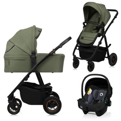 Lionelo - Kombi-Kinderwagen 3-in-1 AMBER PLUS Green Forest