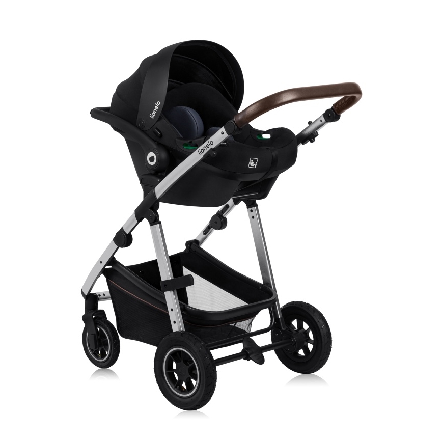 Lionelo - Kombi-Kinderwagen 3-in-1 AMBER Schwarz/Silber