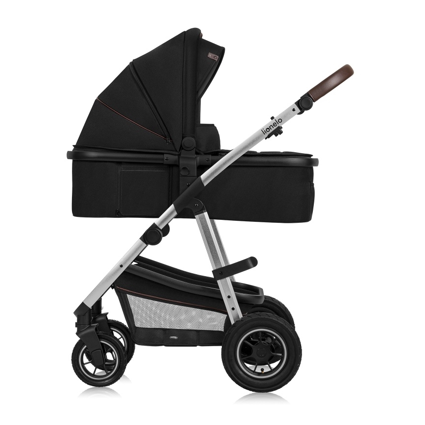 Lionelo - Kombi-Kinderwagen 3-in-1 AMBER Schwarz/Silber