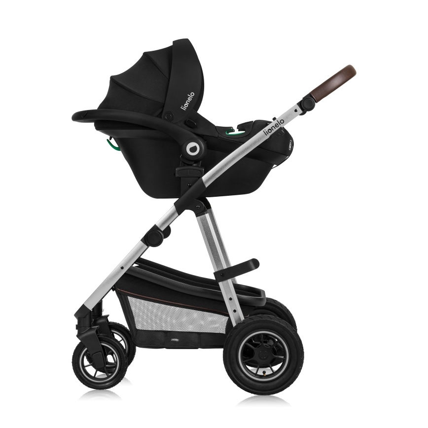 Lionelo - Kombi-Kinderwagen 3-in-1 AMBER Schwarz/Silber