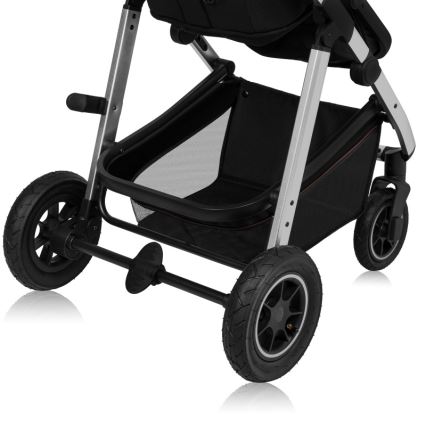 Lionelo - Kombi-Kinderwagen 3-in-1 AMBER Schwarz/Silber