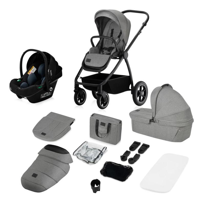 Lionelo - Kombi-Kinderwagen 3-in-1 MERIL Grey Stone