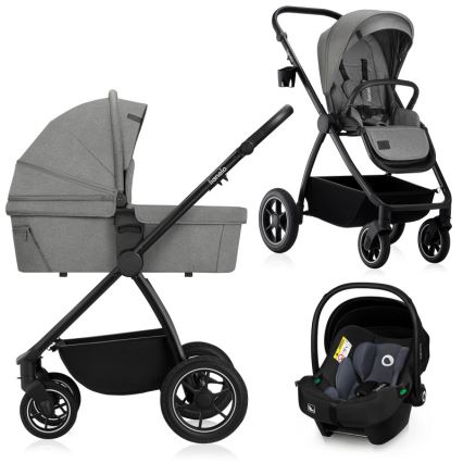Lionelo - Kombi-Kinderwagen 3-in-1 MERIL Grey Stone
