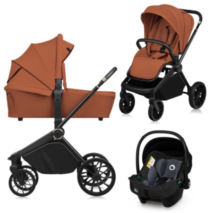 Lionelo - Kombi-Kinderwagen 3-in-1 MIKA PLUS Braun-Rost
