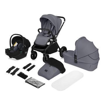 Lionelo - Kombi-Kinderwagen 3-in-1 MIKA PLUS Grey Stone