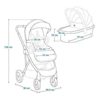 Lionelo - Kombikinderwagen 2-in-1 AMBER PLUS Beige Sand