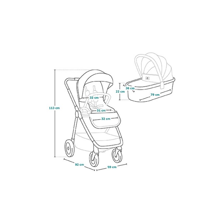 Lionelo - Kombikinderwagen 2-in-1 MERIL Grey Stone