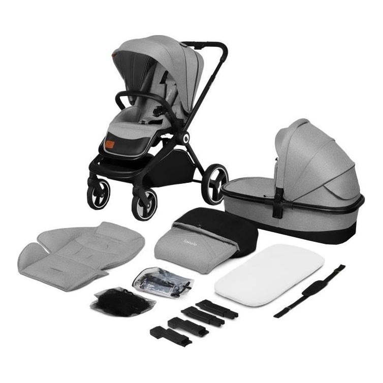 Lionelo - Kombikinderwagen 2-in-1 MIKA Grey Stone