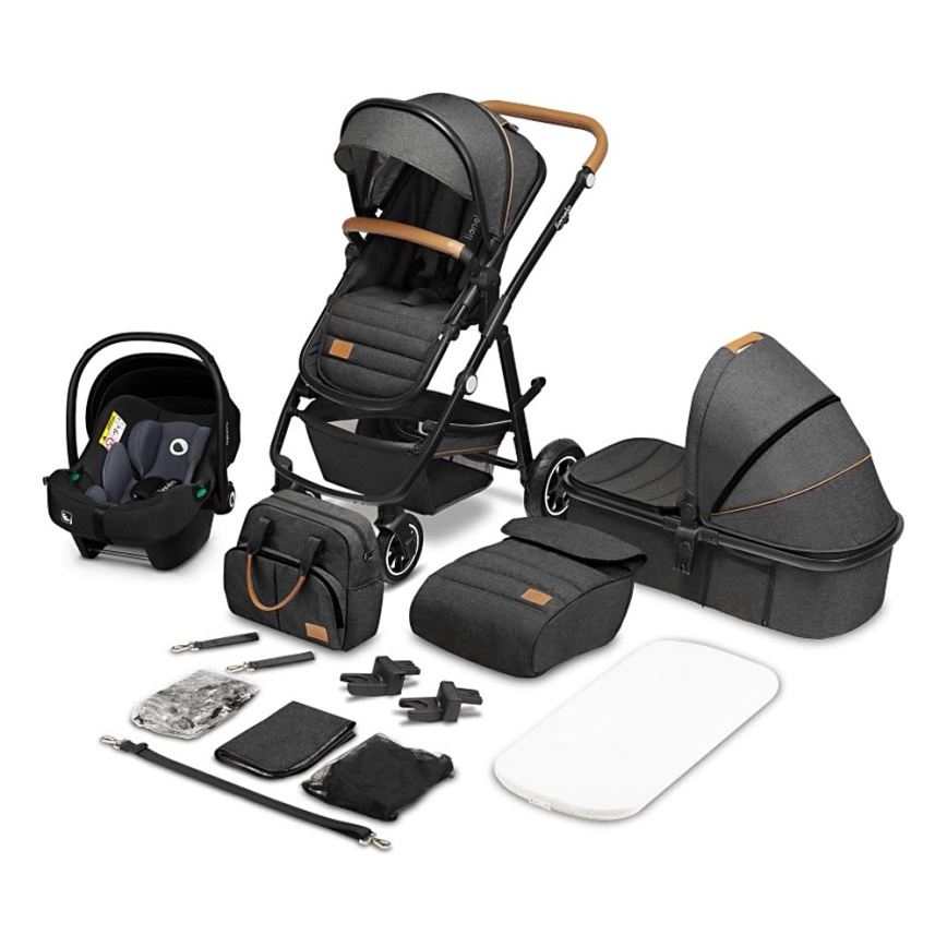 Lionelo - Kombikinderwagen 3-in-1 AMBER Grau Graphit