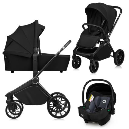 Lionelo - Kombikinderwagen 3-in-1 MIKA PLUS Onyxschwarz