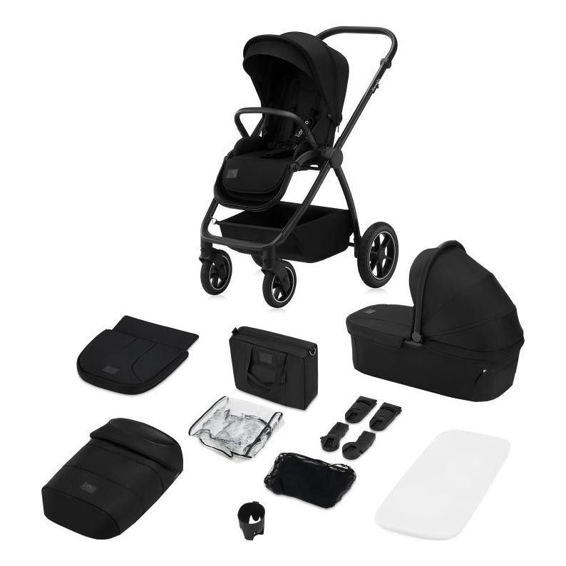 Lionelo - Kombinierter 2-in-1 Kinderwagen MERIL Black Onyx