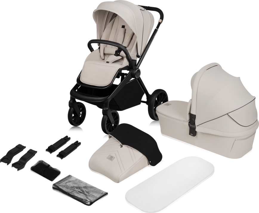 Lionelo - Kombinierter 2-in-1-Kinderwagen MIKA PLUS Beige Sand