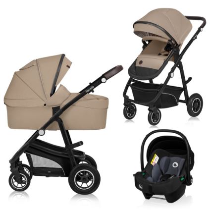 Lionelo - Kombinierter 3-in-1-Kinderwagen BIANKA Beige Sand