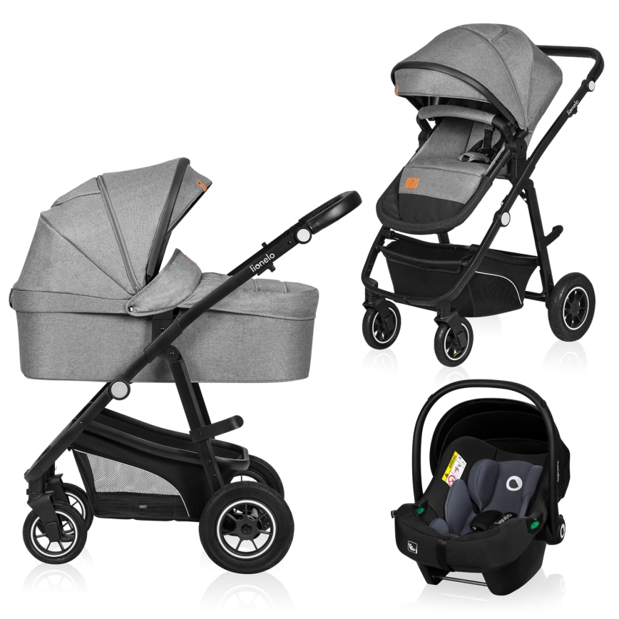 Lionelo - Kombinierter 3-in-1 Kinderwagen BIANKA Grey Stone