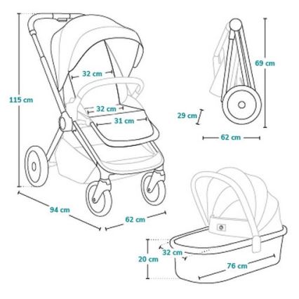 Lionelo - Kombinierter Kinderwagen 2-in-1 LAYLA Braun-Rost