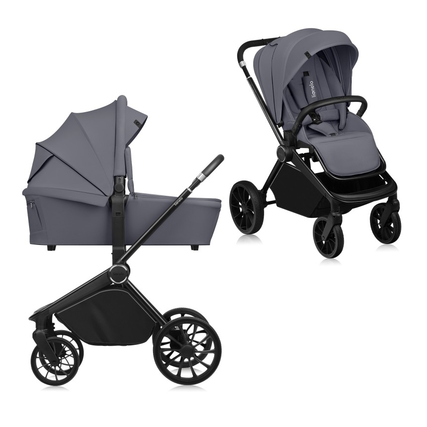Lionelo - Kombinierter Kinderwagen 2-in-1 MIKA PLUS Steingrau