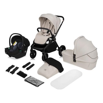 Lionelo - Kombinierter Kinderwagen 3-in-1 MIKA PLUS Beige Sand