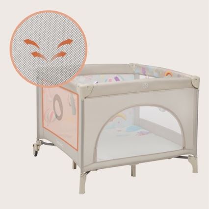 Lionelo - Laufgitter MILLE PLUS Grau/Beige