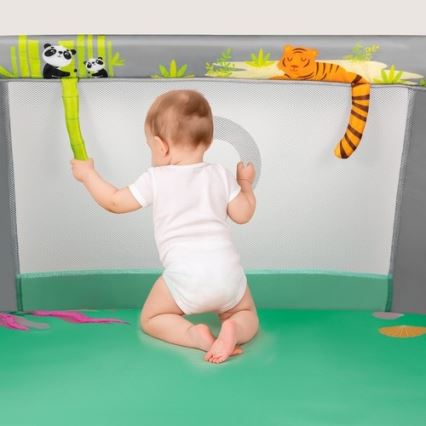 Lionelo - Laufgitter MILLE PLUS Grau/Grün