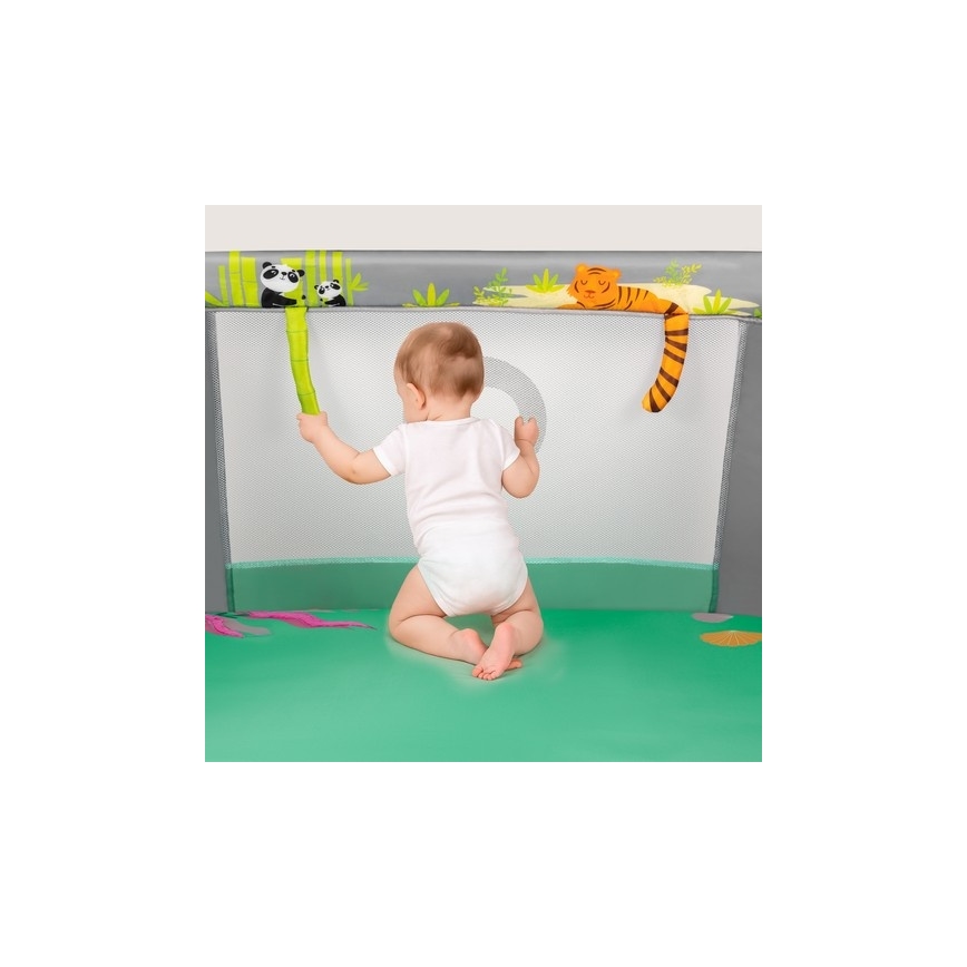 Lionelo - Laufgitter MILLE PLUS Grau/Grün