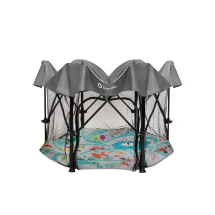 Lionelo - Laufgitter ROEL PLUS Grau/Mehrfarbig