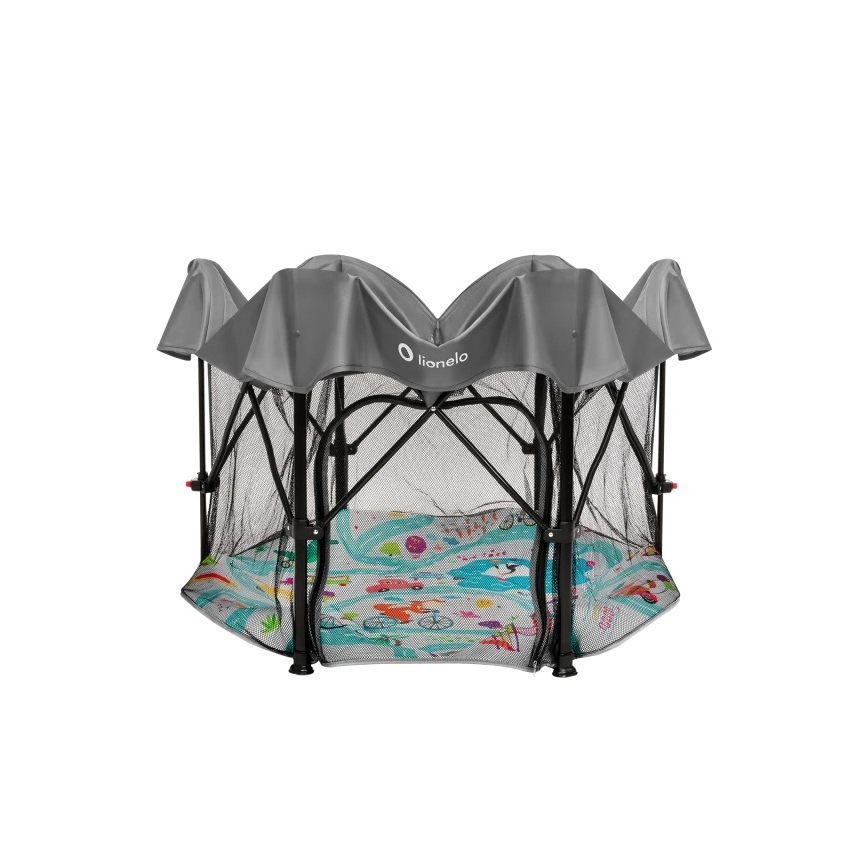 Lionelo - Laufgitter ROEL PLUS Grau/Mehrfarbig