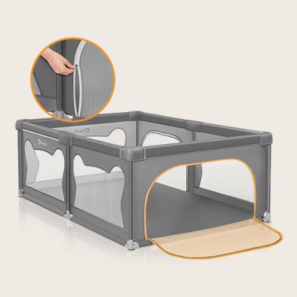 Lionelo - Laufgitter WILLOW grau