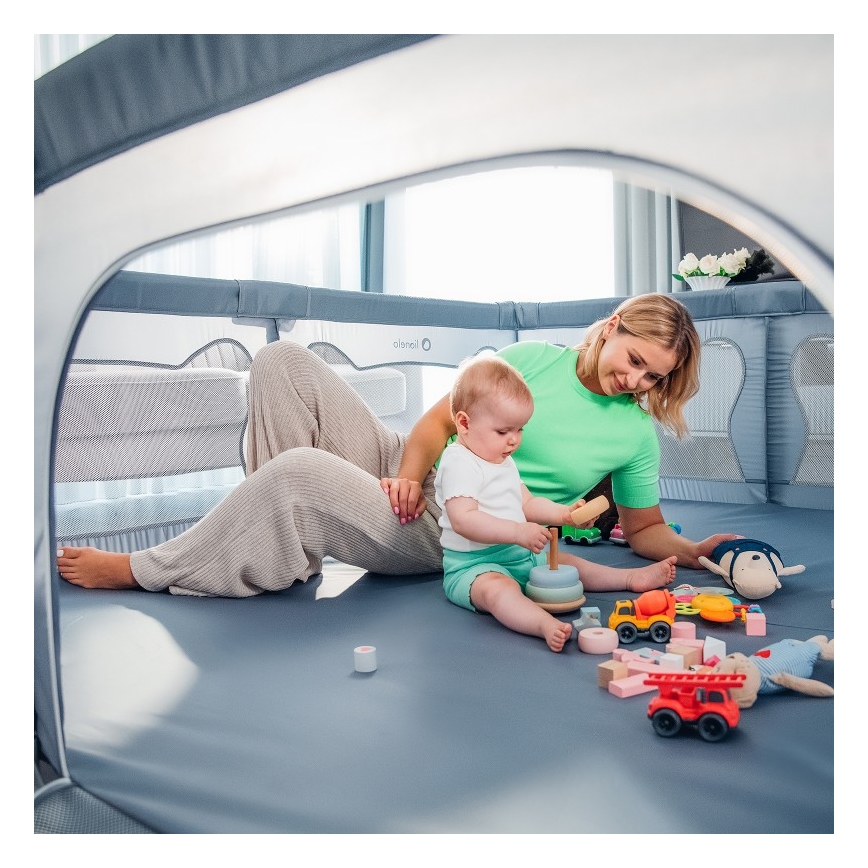 Lionelo - Laufgitter WILLOW XL grau