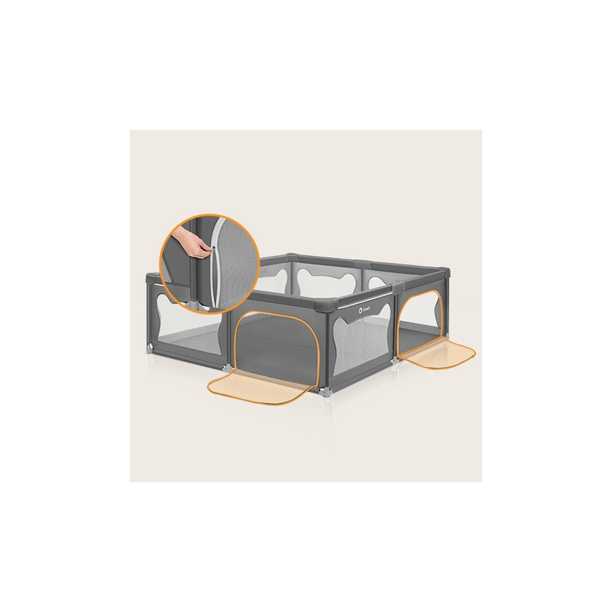 Lionelo - Laufgitter WILLOW XL grau