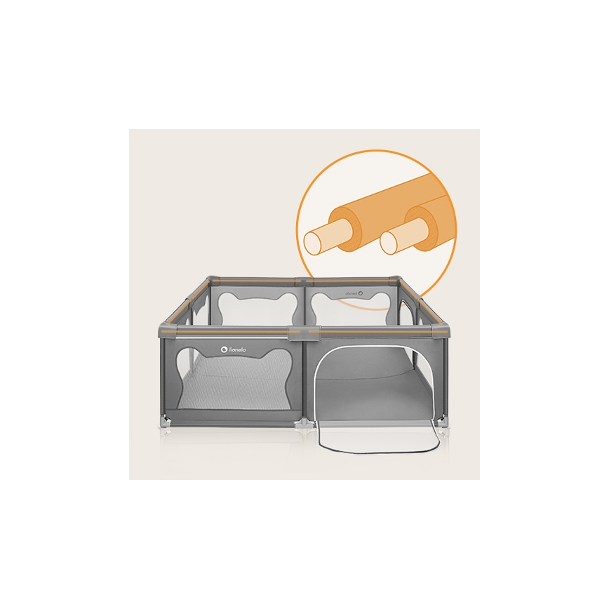 Lionelo - Laufgitter WILLOW XL grau