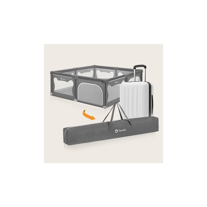 Lionelo - Laufgitter WILLOW XL grau