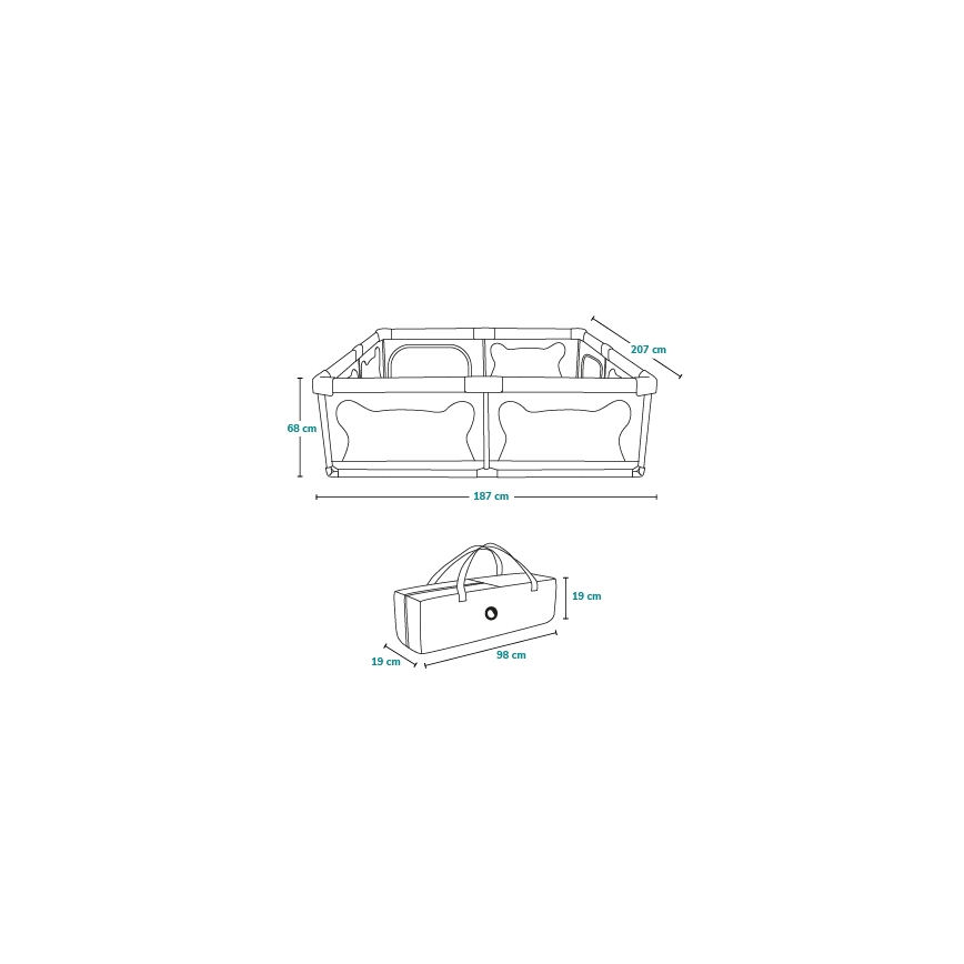 Lionelo - Laufstall WILLOW XL grau