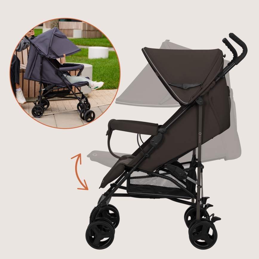 Lionelo - Regenschirm-Kinderwagen ELIA Brown Chocolate