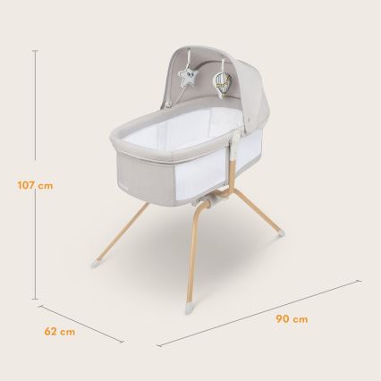 Lionelo - Reisebett 3-in-1 MALIN EVO Beige/Natur