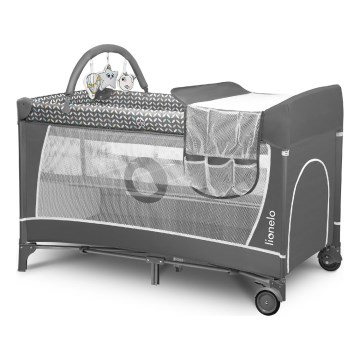 Lionelo - Reisebett FLOWER Grau Scandi
