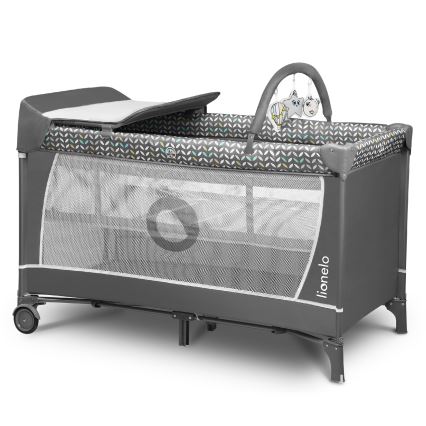 Lionelo - Reisebett FLOWER Grau Scandi