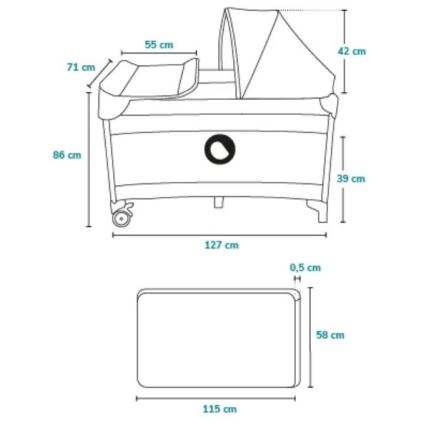 Lionelo - Reisebett SVEN PLUS blau