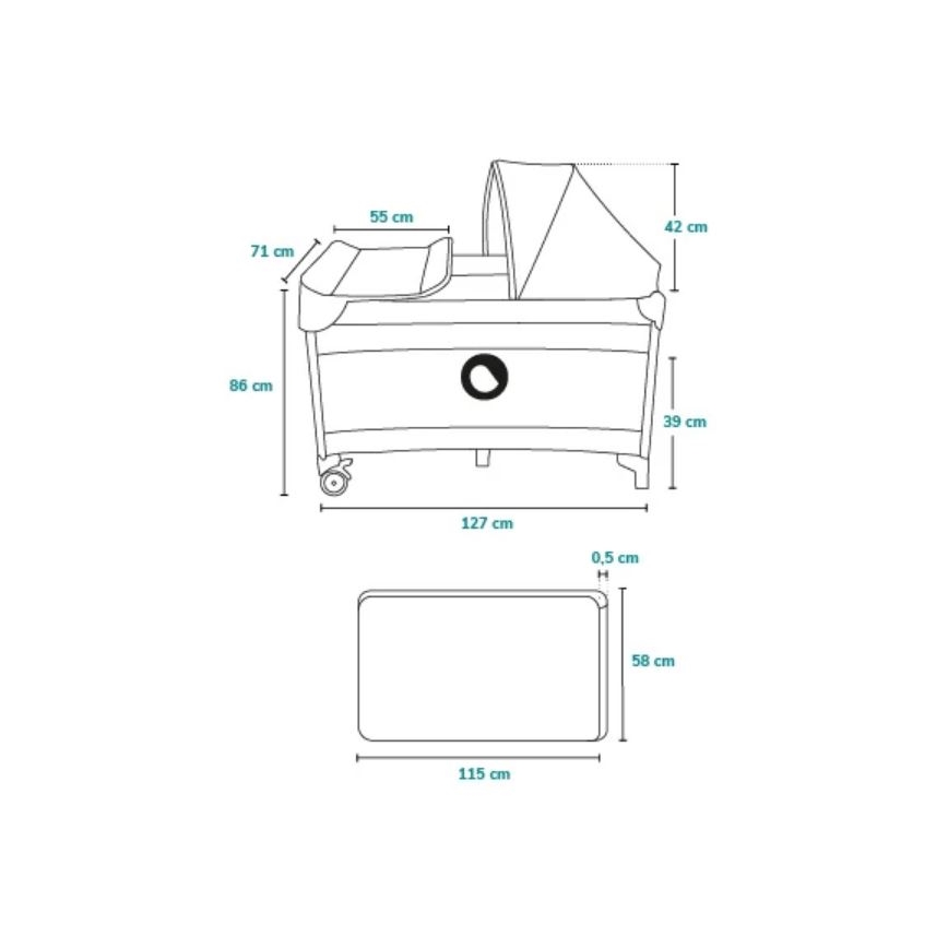Lionelo - Reisebett SVEN PLUS blau
