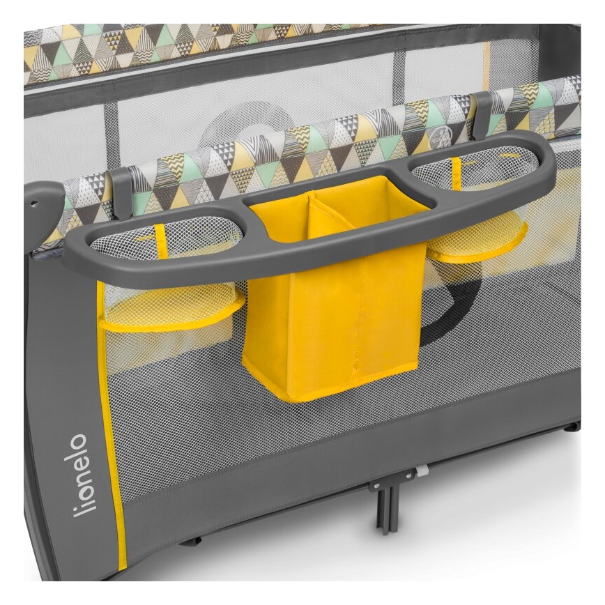 Lionelo - Reisebett SVEN PLUS grau/gelb