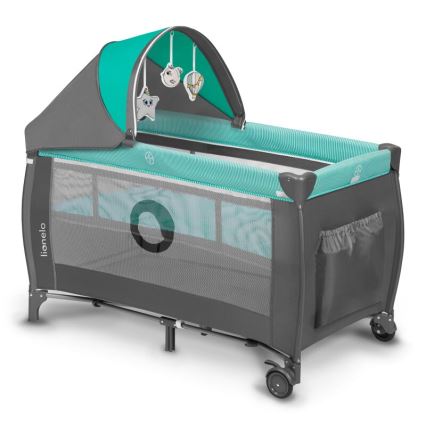 Lionelo - Reisebett SVEN PLUS grau/türkis