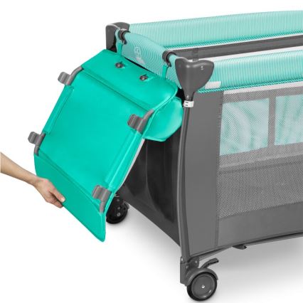 Lionelo - Reisebett SVEN PLUS grau/türkis