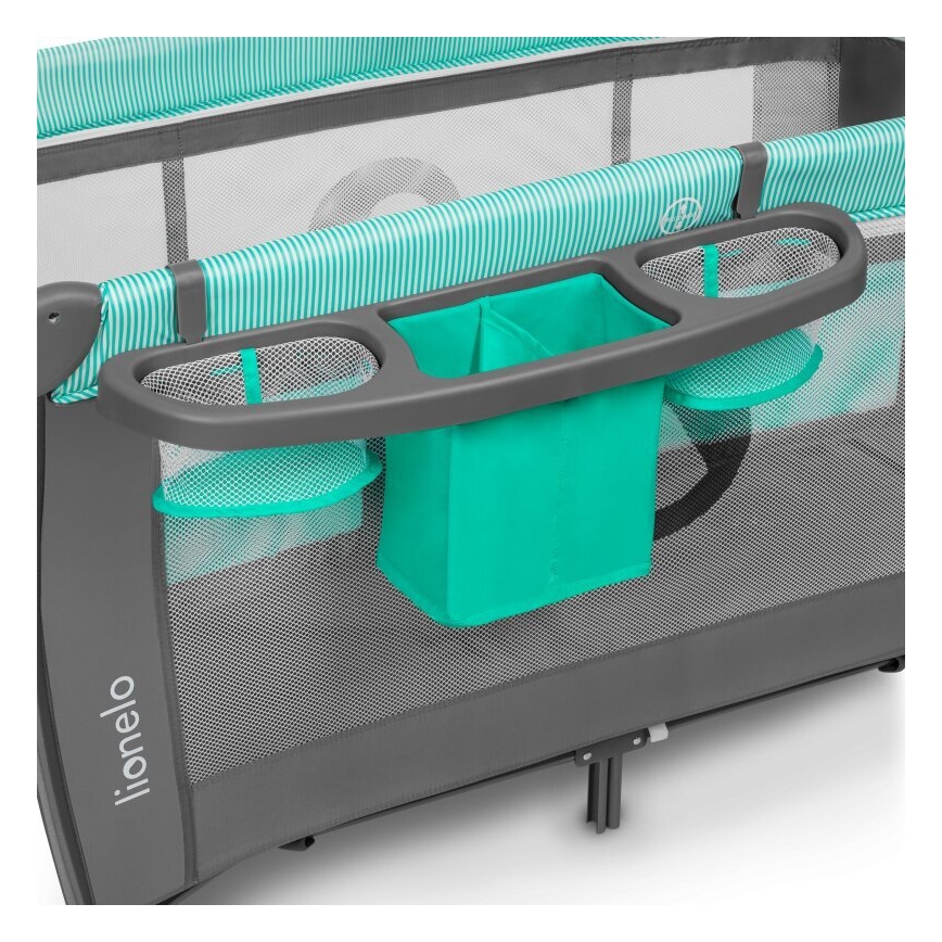 Lionelo - Reisebett SVEN PLUS grau/türkis