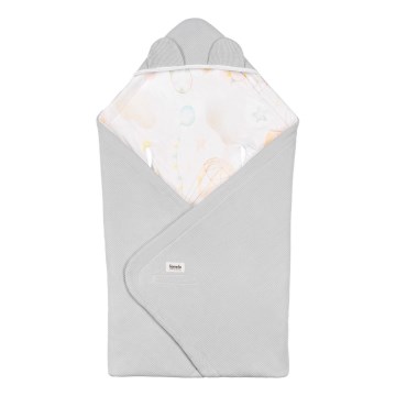 Lionelo - Reisedecke für das Auto TRAVEL SWADDLE 90x90 cm Graue Ballon