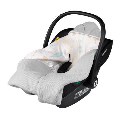 Lionelo - Reisedecke für das Auto TRAVEL SWADDLE 90x90 cm Graue Ballon