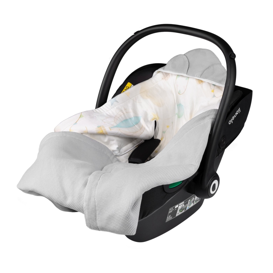 Lionelo - Reisedecke für das Auto TRAVEL SWADDLE 90x90 cm Graue Ballon