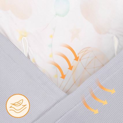 Lionelo - Reisedecke für das Auto TRAVEL SWADDLE 90x90 cm Graue Ballon