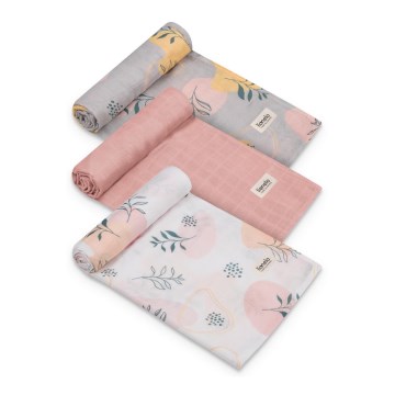 Lionelo - SET 3x Bambuswindeln BAMBOO SET 70x70 cm Blatt